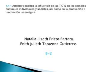Natalia Lizeth Prieto Barrera. 
Enith Julieth Tarazona Gutierrez. 
9-2 
 