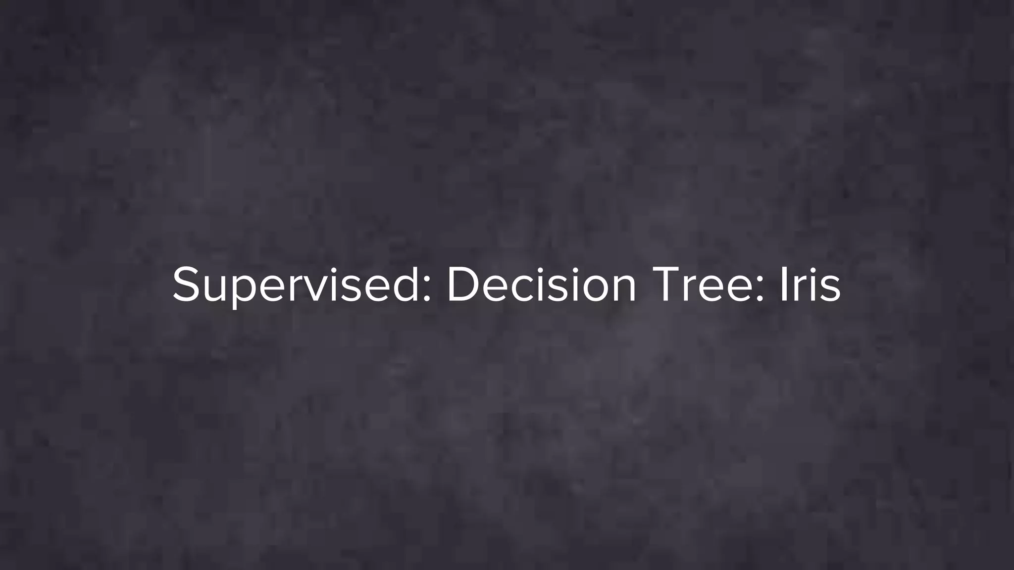 Supervised: Decision Tree: Iris
 