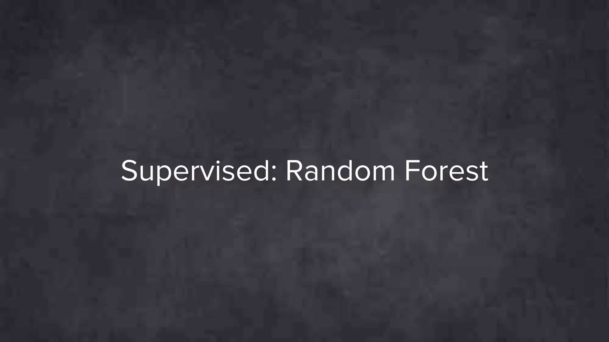 Supervised: Random Forest
 