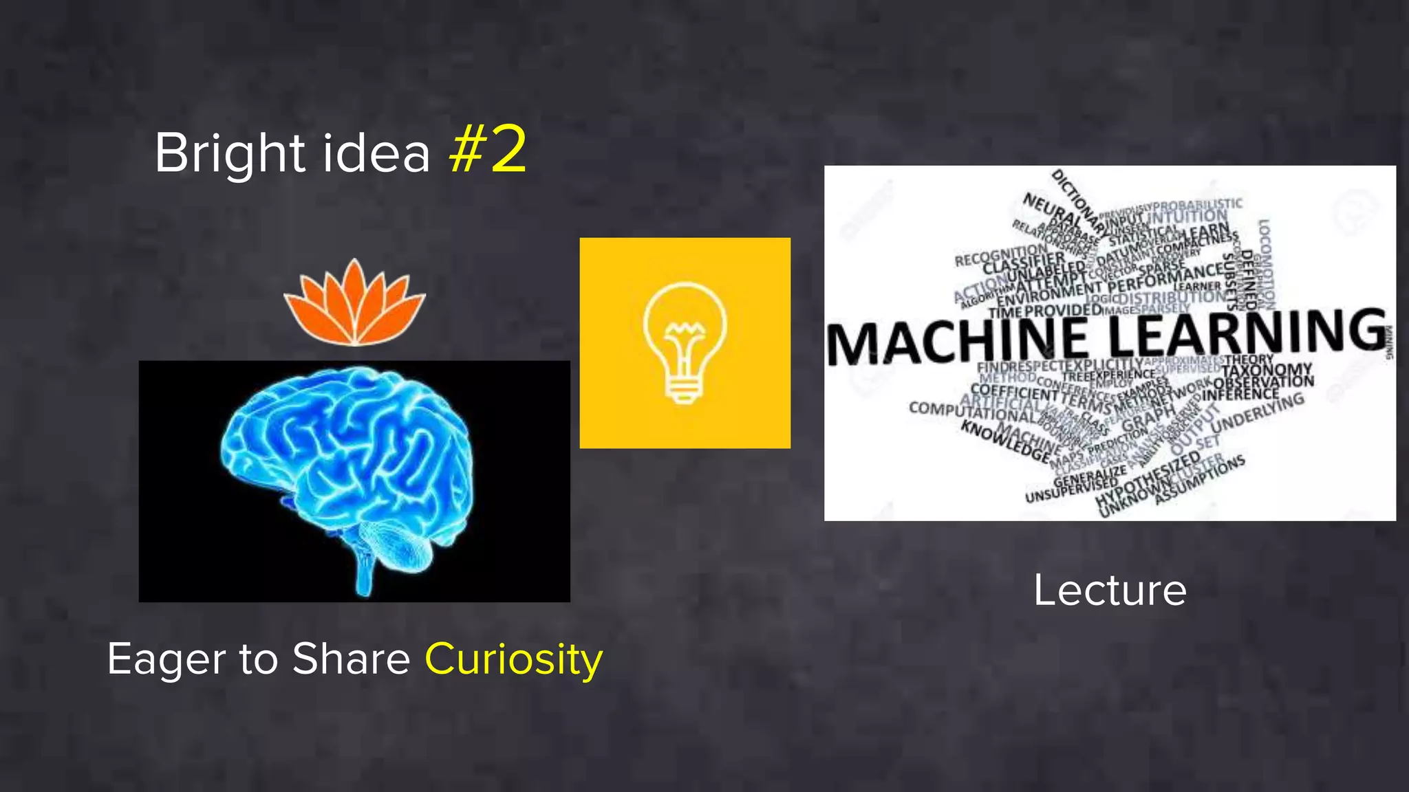 Bright idea #2
Eager to Share Curiosity
Lecture
 