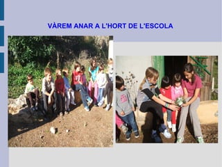 VÀREM ANAR A L'HORT DE L'ESCOLA  