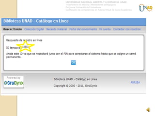 UNIVERSIDAD NACIONAL ABIERTA Y A DISTANCIA -UNAD
Vicerrectoría de Medios y Mediaciones pedagógicas
Programa Formación de Formadores
Certificación de competencias en Tutoría Virtual de Curso Académico
 
