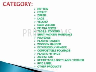 Garments Accessories By Prime Trims | PDF