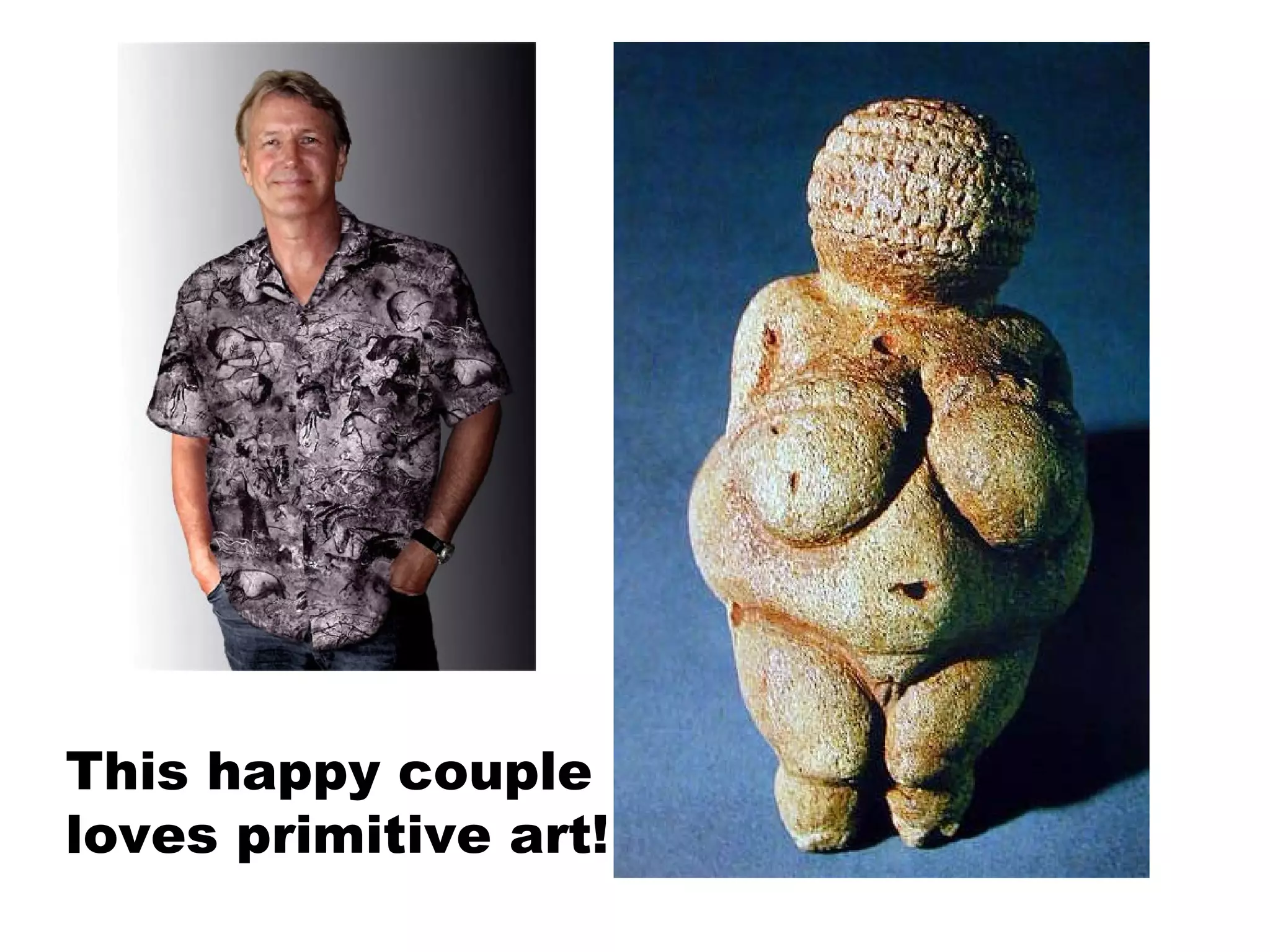 This happy couple loves primitive art! 