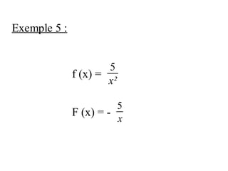 Primitive De Fonctions Simples