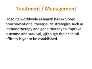 Treatment / Management
Moreover, there is growing interest in proton
therapy as a potential replacement for photon
therapy...