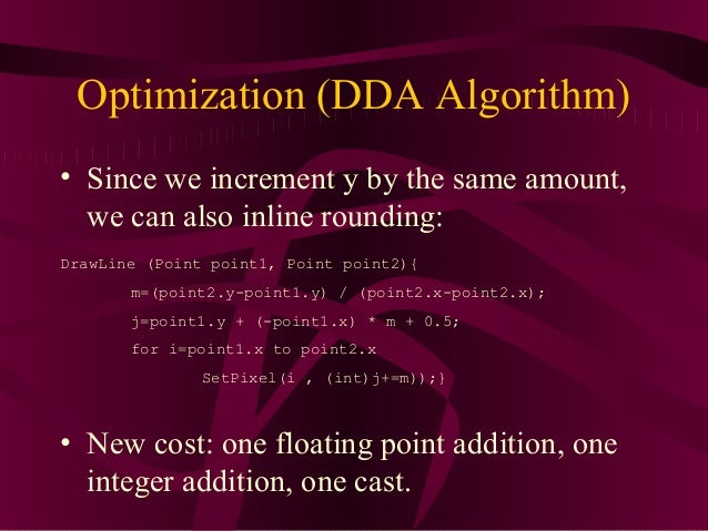 Dda Line Drawing Algorithm Explain Suitable Example : Primitives