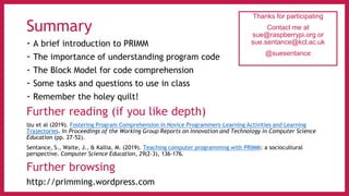 The I in PRIMM - Code Comprehension and Questioning | PDF