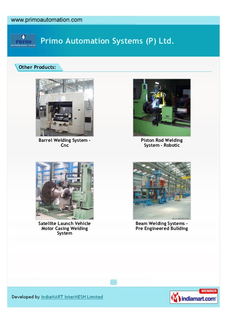 Primo Automation Systems (P) Ltd., Chennai, Welding automation