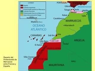Reparto del Protectorado de Marruecos entre Francia y España 