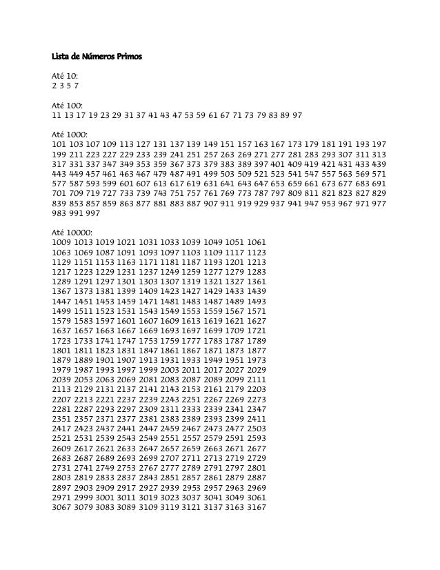 Numeros Primos