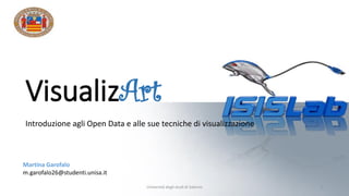 VisualizArt
Introduzione agli Open Data e alle sue tecniche di visualizzazione
Martina Garofalo
m.garofalo26@studenti.unisa.it
1Università degli studi di Salerno
 