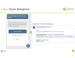 Issues doorgeven
29
Melding in LIBIS Helpdesk:
 