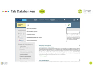 Tab Databanken
6
Optie
 