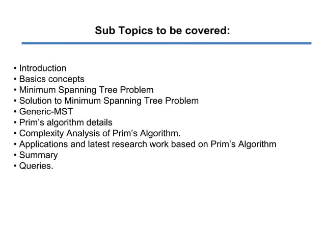 Prim's algorithm | PPTX