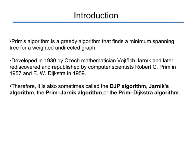 Prim's algorithm | PPTX image.