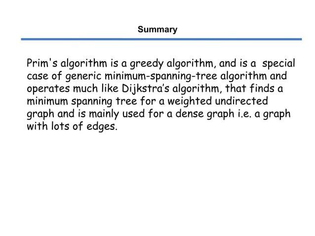 Prim's algorithm | PPTX
