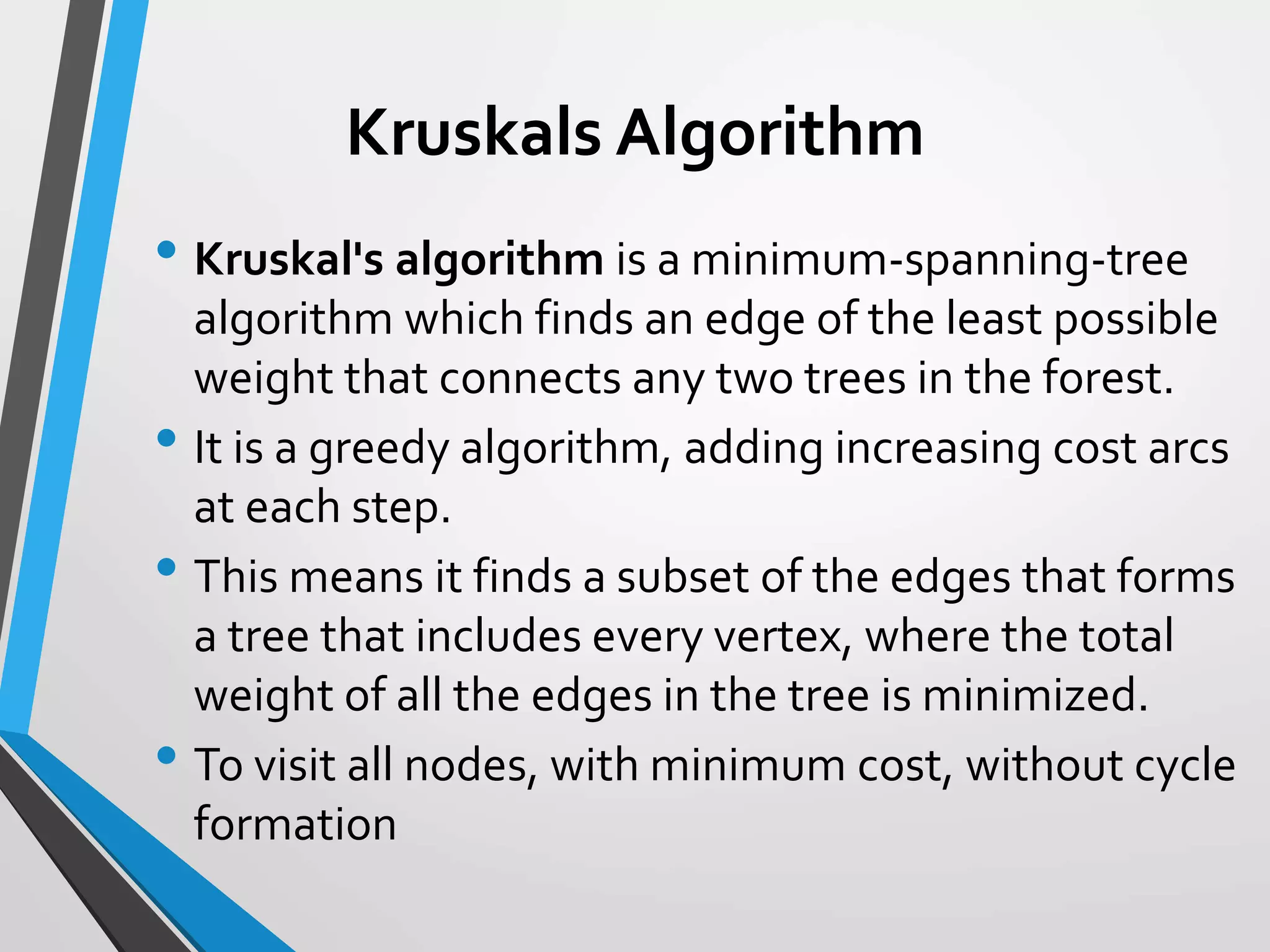 Prims and kruskal algorithms | PPTX