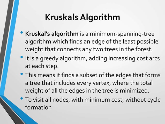 Prims and kruskal algorithms | PPT