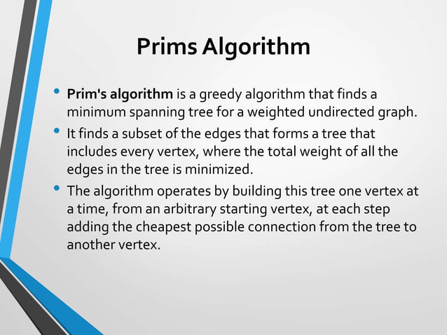 Prims and kruskal algorithms | PPT