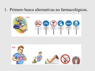 1. Primero busca alternativas no farmacológicas.
 