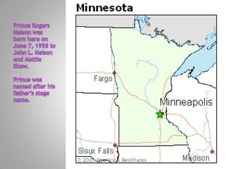 Prince Rogers Nelson was born here on June 7, 1958 to John L. Nelson and Mattie Shaw.Prince was named after his father’s stage name.