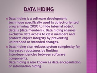 concept of oops | PPTX | Programming Languages | Computing