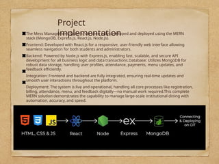 Comprehensive Mess Management System Using MERN Stack for Institutional ...