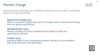 32
Despite the best planning, our customers sometimes want to add in something
extra or change something.
 