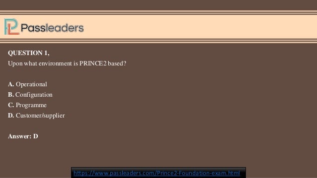 PRINCE2Foundation Praxisprüfung