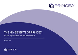 THE KEY BENEFITS OF PRINCE2®
For the organization and the professional
AXELOS.com
 