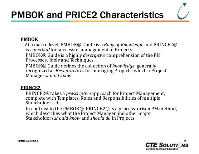 prince2 pmbok comparison demystified
