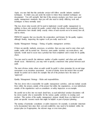 Prince2 quality management | DOCX