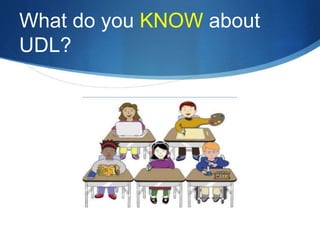 What do you KNOW about 
UDL? 
 