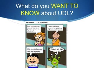 What do you WANT TO 
KNOW about UDL? 
 