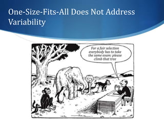 One-Size-Fits-All Does Not Address 
Variability 
 