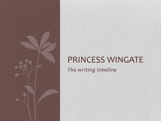 The writing timeline
PRINCESS WINGATE
 