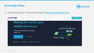 All contents © MuleSoft, LLC
SumoLogic Setup
● Create SumoLogic Trial account using link https://www.sumologic.com
11
 