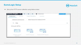 All contents © MuleSoft, LLC
SumoLogic Setup
● Set up the HTTP source collection using below screen
12
 