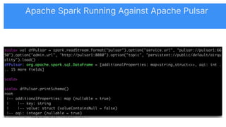 Apache Spark Running Against Apache Pulsar
 