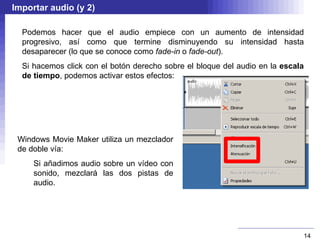 Al incluir una imagen en el vídeo, se le asigna un tiempo de reproducción determinado. Podemos controlar cuánto queremos que aparezca la imagen desde la  escala de tiempo . 