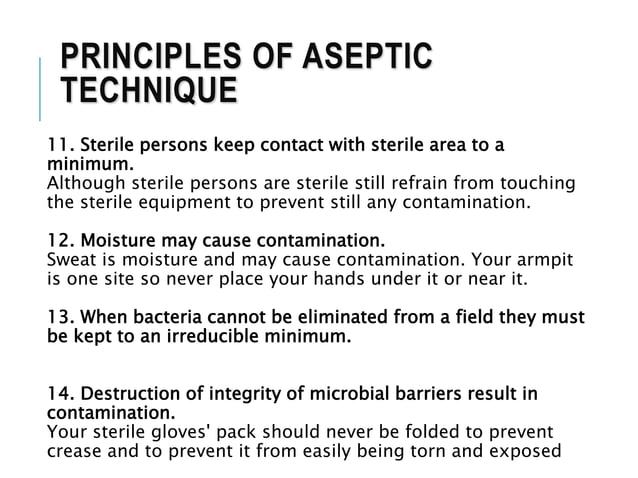 Princilples of aseptic | PPTX