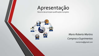 Apresentação
Resumo das principais qualificações e projetos
Mario Roberto Martins
Compras e Suprimentos
mariorma@gmail.com
 