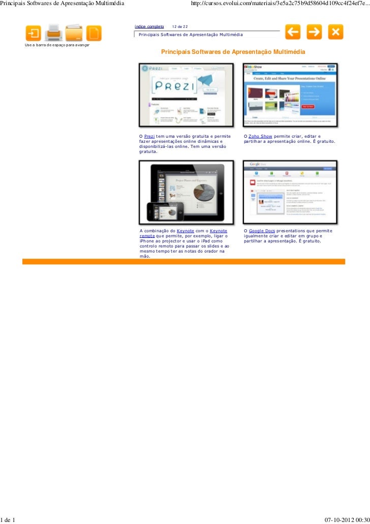Softwares de apresentacao