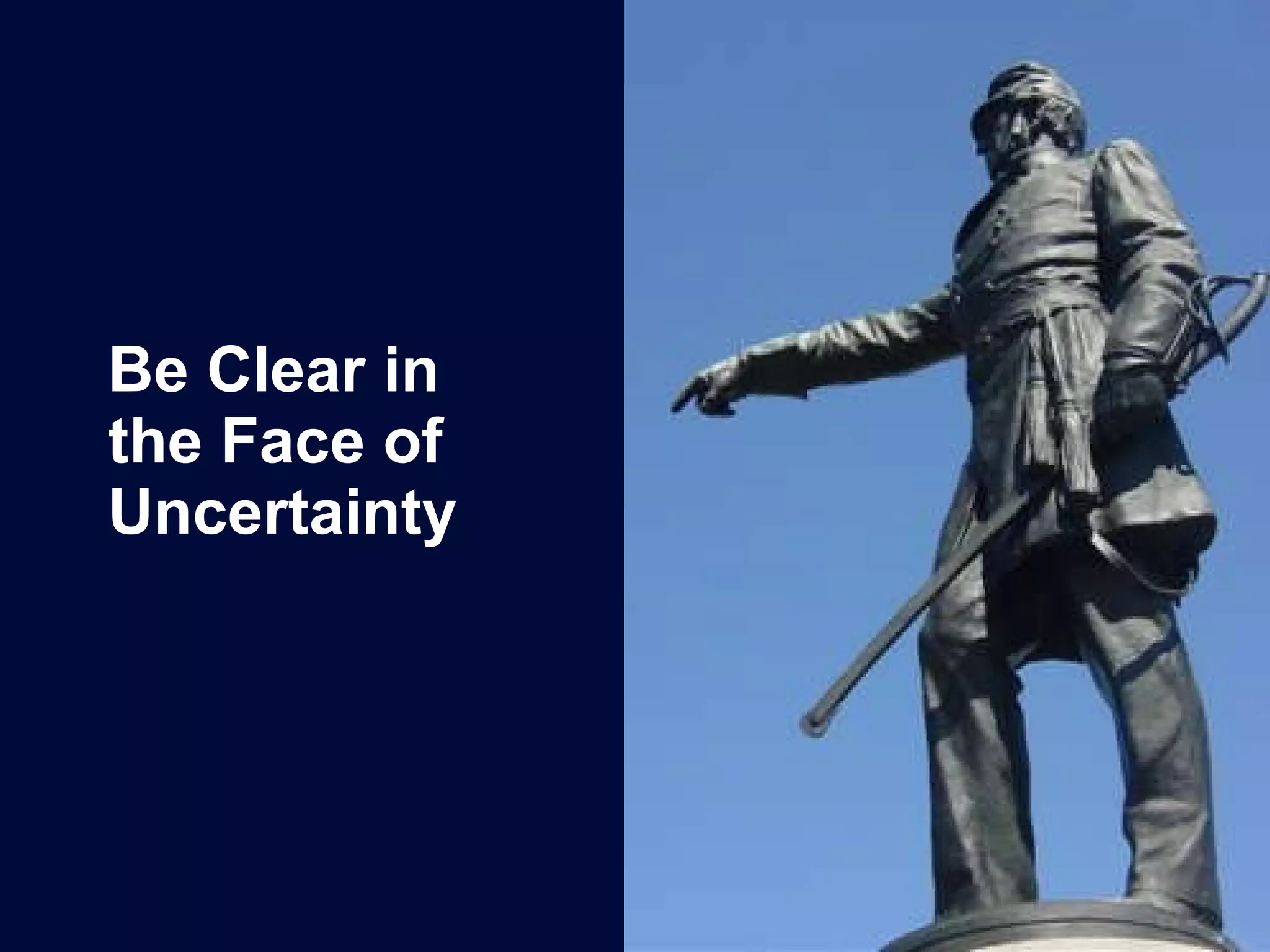 Be Clear in the Face of Uncertainty 