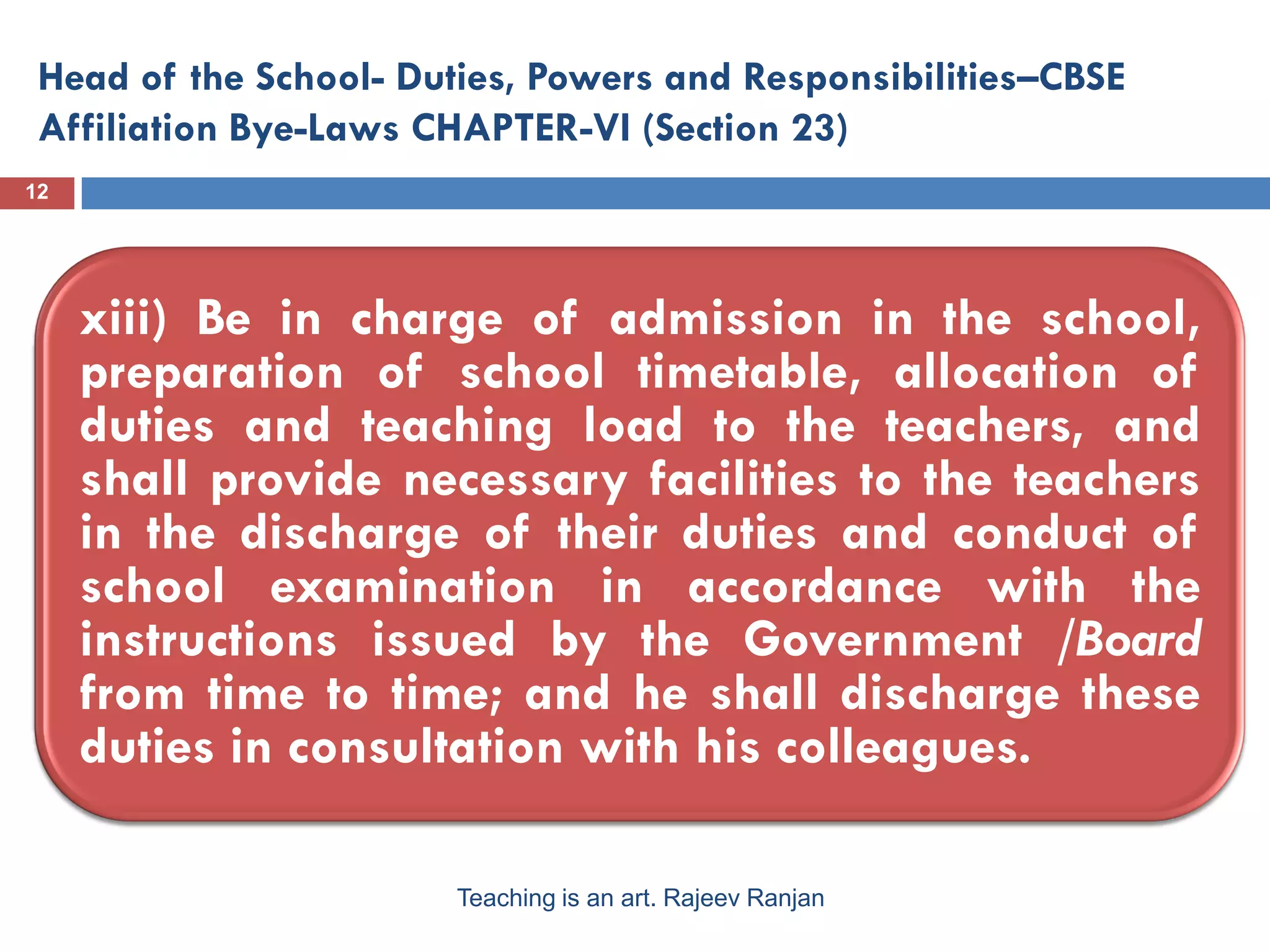Principal head teacher headmaster duties power and responsibilities ...