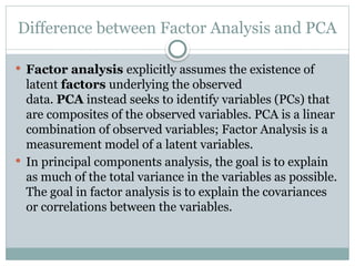 Principal Component Analysis and factor Analysis | PPTX