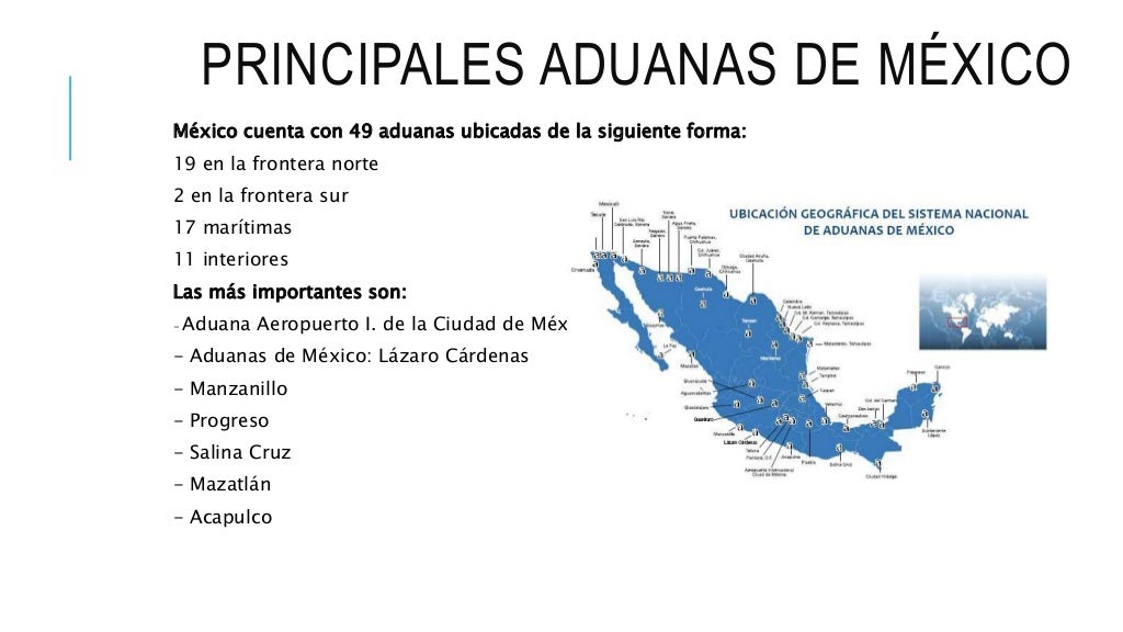 Principales aduanas mexicanas