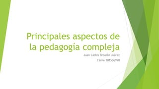 Principales aspectos de
la pedagogía compleja
Juan Carlos Tebalán Juárez
Carné 201506990
 