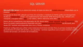 Sql Estandar Principales bases de datos | PPTX